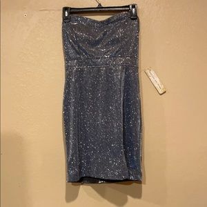 Social Couture Sparkle gray and blueish  mini dres